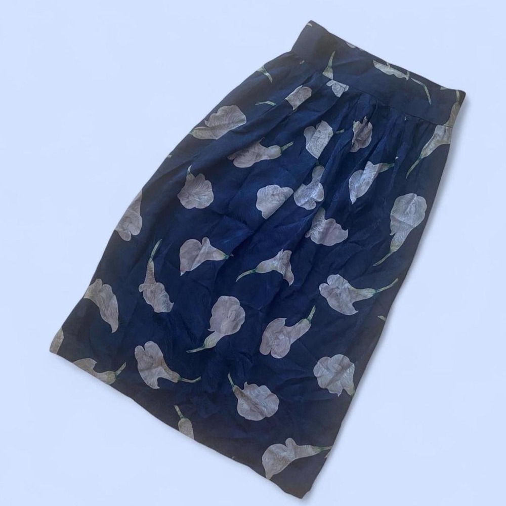 VINTAGE PURE SILK MIDI SKIRT